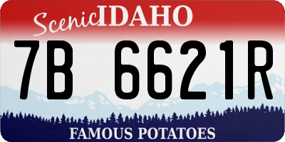 ID license plate 7B6621R