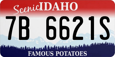 ID license plate 7B6621S