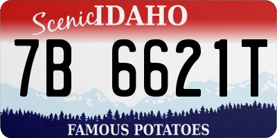 ID license plate 7B6621T