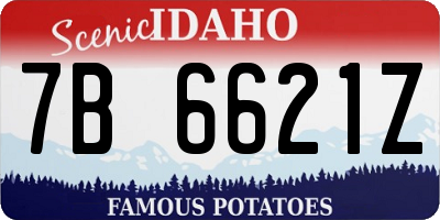 ID license plate 7B6621Z