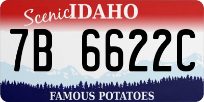 ID license plate 7B6622C