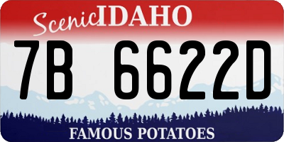 ID license plate 7B6622D