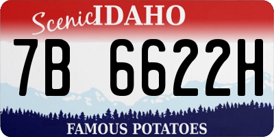 ID license plate 7B6622H