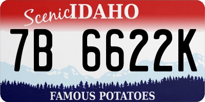 ID license plate 7B6622K