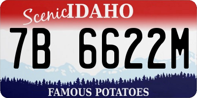ID license plate 7B6622M
