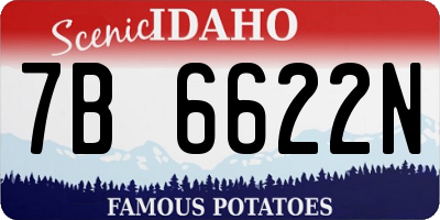 ID license plate 7B6622N
