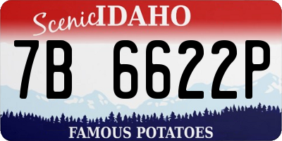 ID license plate 7B6622P