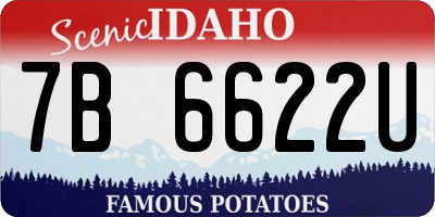 ID license plate 7B6622U