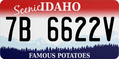 ID license plate 7B6622V