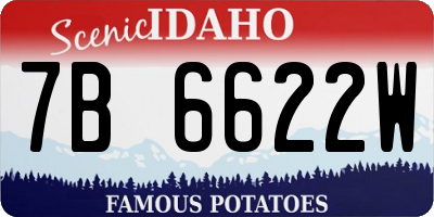 ID license plate 7B6622W
