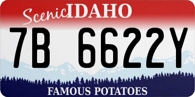 ID license plate 7B6622Y