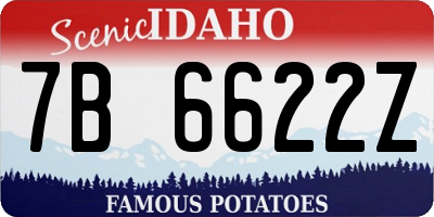 ID license plate 7B6622Z