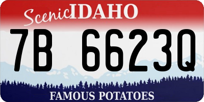 ID license plate 7B6623Q