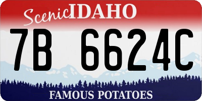 ID license plate 7B6624C