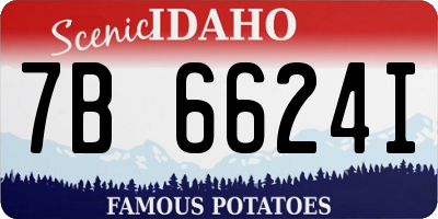 ID license plate 7B6624I