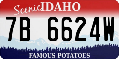 ID license plate 7B6624W