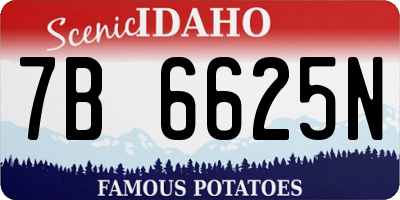 ID license plate 7B6625N