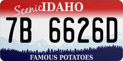 ID license plate 7B6626D