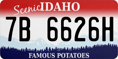 ID license plate 7B6626H