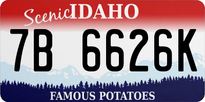 ID license plate 7B6626K