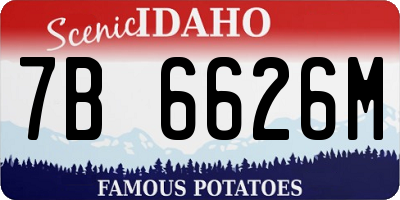 ID license plate 7B6626M