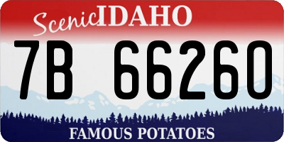 ID license plate 7B6626O