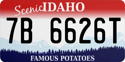 ID license plate 7B6626T