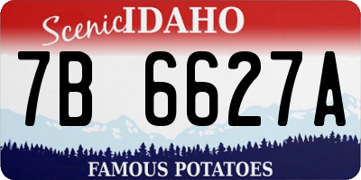 ID license plate 7B6627A