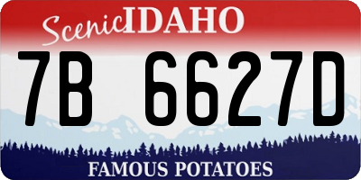 ID license plate 7B6627D