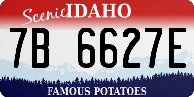 ID license plate 7B6627E