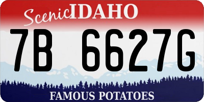 ID license plate 7B6627G