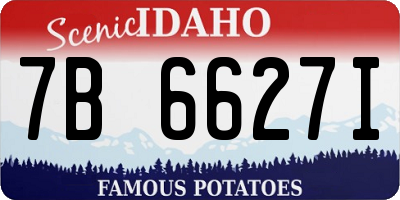 ID license plate 7B6627I