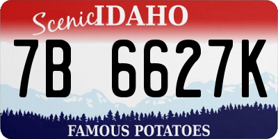 ID license plate 7B6627K