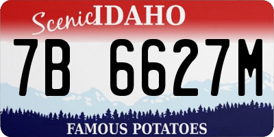 ID license plate 7B6627M