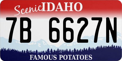 ID license plate 7B6627N