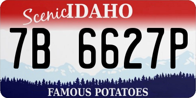 ID license plate 7B6627P