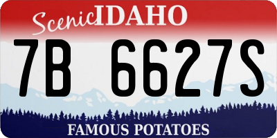 ID license plate 7B6627S