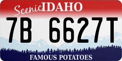 ID license plate 7B6627T
