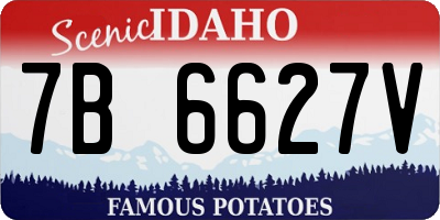 ID license plate 7B6627V