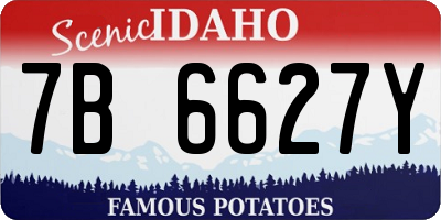 ID license plate 7B6627Y