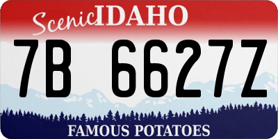 ID license plate 7B6627Z