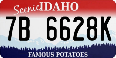 ID license plate 7B6628K