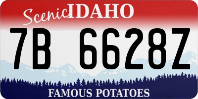 ID license plate 7B6628Z
