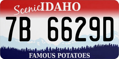 ID license plate 7B6629D