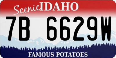 ID license plate 7B6629W