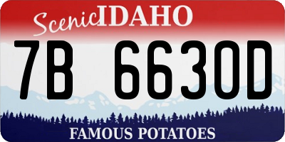 ID license plate 7B6630D