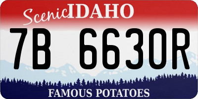 ID license plate 7B6630R