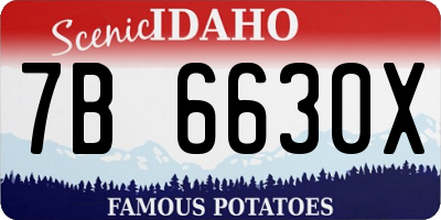 ID license plate 7B6630X