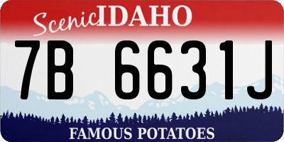 ID license plate 7B6631J