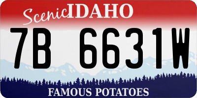 ID license plate 7B6631W